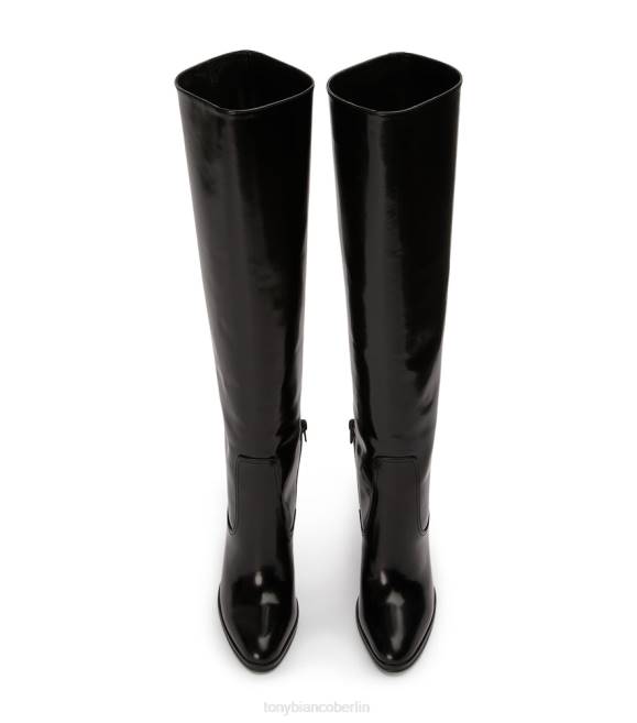 kniehohe Stiefel| de Tony Bianco Frauen heiße Wadenstiefel Schwarz hochglänzend 4624395